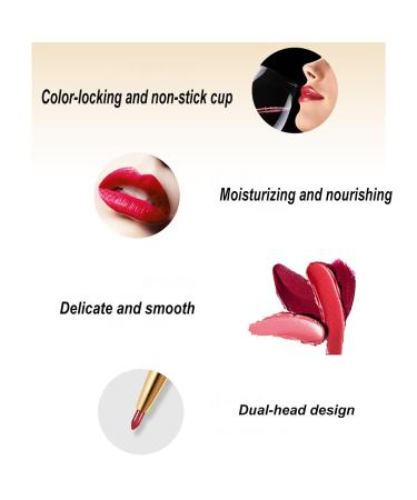 2-in-1 Waterproof Lipstick & Lip Liner Combo - 12 Colors | Long-Lasting Matte Lipstick & Liner Set for Women - Buy Online on GoSupps.com