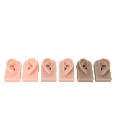 3pcs Ear Model Silicone Piercing Model for Ear Massage Practice Teaching Display for School and Hospital