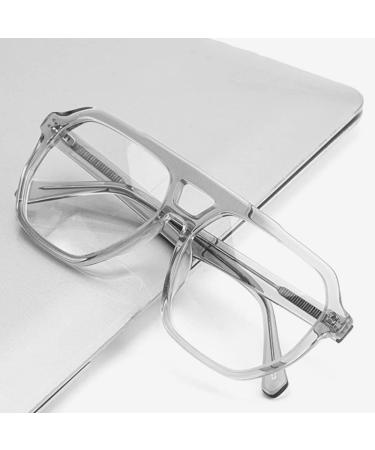 Xuan men and women reading glasses big glasses fashion reading glasses with prescription black/gray large frame glasses reading aid visual aid for presbyopia (color: gray size: +1.5) +1.5