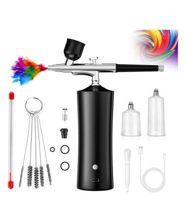 Kecung Airbrush Kit with Air Compressor Cordless Airbrush Set for Makeup Model Painting Nail Art Cake Decor Barber A