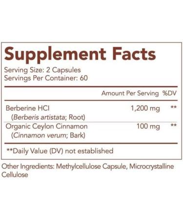 Earth's Codes Premium Berberine 1200mg Capsules | Enhanced with Organic Ceylon Cinnamon | Supports Glucose Metabolism & Immune System | Vegan Friendly - 120 Pills - Buy Online on GoSupps.com