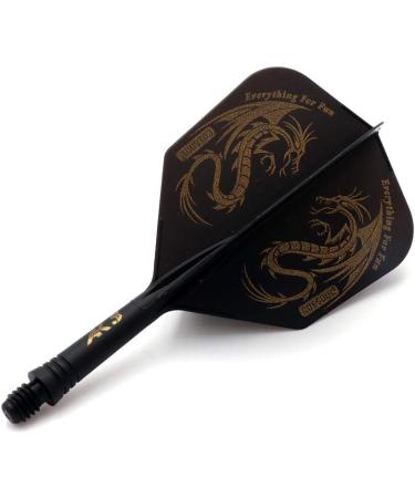CUESOUL 3 Sets Integrated Dart Shaft and Flights - 21mm, 28mm, 33mm Shaft Lengths - Big Wing Shape - Black Dragon - Buy Online on GoSupps.com