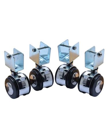 4 Pcs 2 Inch Crib Casters Cabinet Clamp with Brake Wheels Nylon Furniture