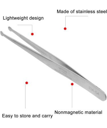 Ultechnovo 2-in-1 Stamp Tweezers | Hair Removal & Jewelry Tool | Antistatic Stainless Steel | Precision Eyebrow & Lab Use - 12x1cm Silver - Buy Online on GoSupps.com