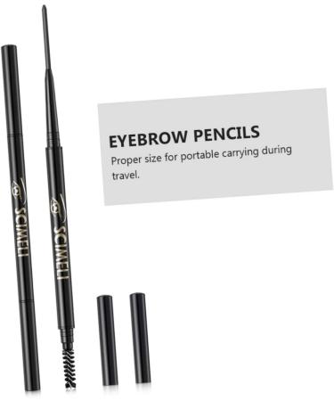 BELLIFFY 2 1 Eyebrow Makeup Tools Eyebrow Waterproof Natural Eyebrow Pen Automatic Rotating Pencil Brow Liner 1 count (Pack of 1) Brown - Buy Online on GoSupps.com