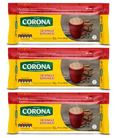 Corona Resealable Cinnamon & Cloves Chocolate Bars | Delicious On-The-Go Treat | Great for Breakfast | 17.6 Ounce (Pack of 3) Cinnamon & Cloves 1.1 Pound (Pack of 3)