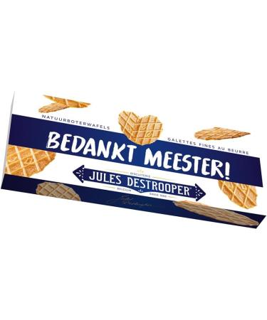  Vandeca Jules Destrooper Fine Butter Patties in Gift Box with "Bedankt Meester!" - Belgian Biscuits - Teacher Gift - 100g - Buy Online on GoSupps.com