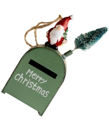 Abaodam Box Christmas Mailbox Rustic Decor Metal Trim Christmas Pendants Party Props The Tree Wooden Pendant