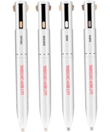 Eyebrow Contour Pen 4 in 1 Long Lasting Rotate Defining Highlighting Brow Pencil Makeup Tool Black Brown 3# Black Brown - Buy Online on GoSupps.com