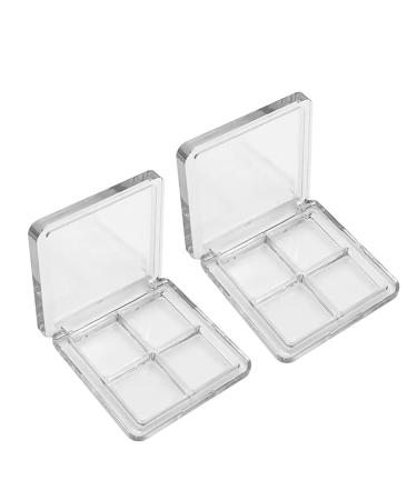 FRCOLOR Empty Makeup Palette with 4 Grids 2PCS Empty Lipstick Palette Eyeshadow Palette for Women Girls