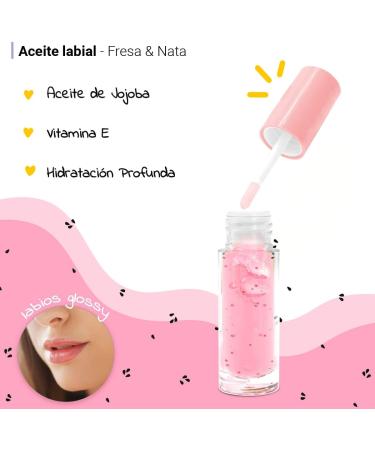 The Fruit Company NATA Strawberry Lip Oil Extra Hydrating Formula 3.6ml Jojoba Oil Vitamin E All Day Protection Vegan Formula Cruelty Free - Buy Online on GoSupps.com