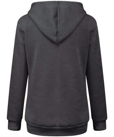 Shop Women's Long Sleeve Cat & Dog Hoodie Sweater with Big Bag - Warm & Stylish Dark Gray Sweatshirt - Buy Online on GoSupps.com