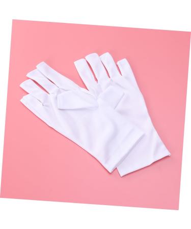DOITOOL Cotton Glove Manicure Glove 1 Pair manicure gloves UV shield glove half-finger gloves anti UV glove nail short white Gel Manicure Gloves Silicone Ear Display - Buy Online on GoSupps.com