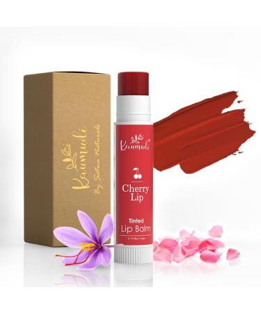 Kaumudi Handmade & Natural Lip Balm for Women & Men with Rose Damascena & Saffron Essential Oil (Cherry Lip)