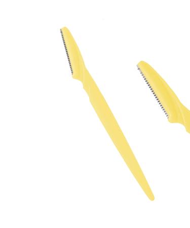 Eyebrow Razors Facial Hair Remover Shaver Trimmer Shaper Exfoliating Dermaplaning Tool for Women and Men (Yellow)