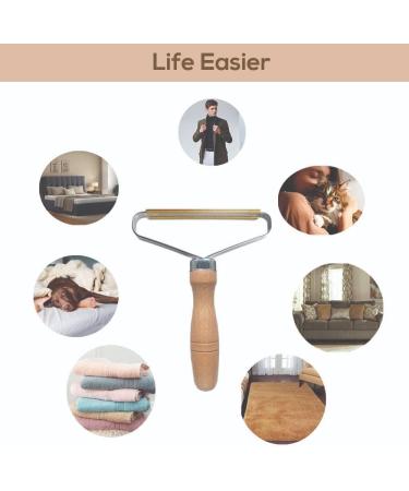 Portable Lint Remover Non-Damaging Pet Hair Cleaner & Clothes Fuzz Shaver for Rugs Couch and Furniture - Reusable Brown Carpet Scraper - Buy Online on GoSupps.com