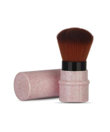 Make - Up brush stretchy handle short marbling make - up Foundation brush trip - cosmetic brush suitable for blush powder foundation concealer etc. (pink)