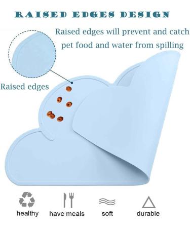 Waterproof Silicone Pet Feeding Mat - Slip Resistant Cat & Dog Bowl Tray in Royal Blue - Buy Online on GoSupps.com