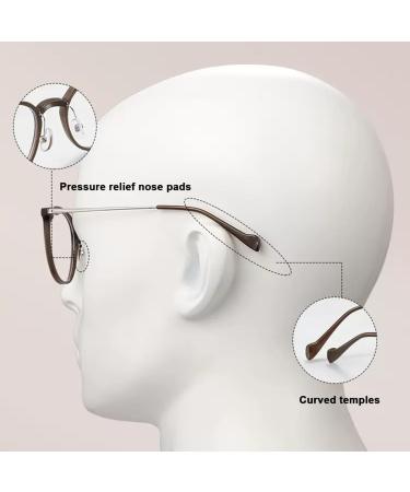Fashion Blue Light Blocking Reading Glasses for Men Women Oversized Round Progressive Multifocus Computer Readers(Grandeur:2.5x) - Buy Online on GoSupps.com