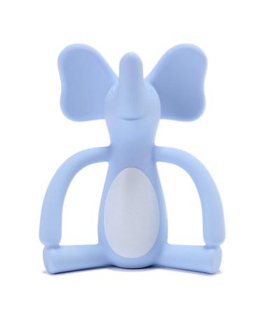 Heccei Beißring Baby for cooling with bite ring training silicone bite toys dental aid baby elephants bpa-free massage gums chicken tools from 3+ months (blue)