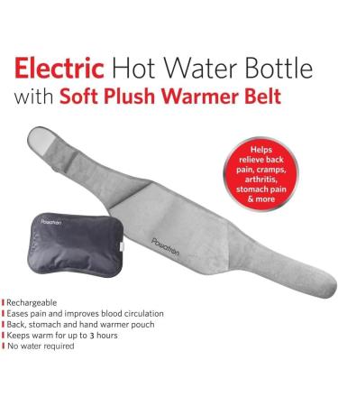Rechargeable Plush Electric Hot Water Bottle for Back Stomach Hands & Legs Soft Heating Belt for Ultimate Warmth - Buy Online on GoSupps.com