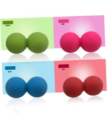 Anneomas Peanut Massage Ball - Silicone Roller for Muscle Relief Mobility & Relaxation | Foot Sole & Whole Body Massage - Fitness Red - Buy Online on GoSupps.com