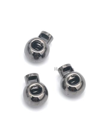 Hole Cord Lock Stopper spring buckle Cord Locks 30pcs/lot Big Round Metal Alloy Stoppers Toggle 6mm Cord Locks Drawstring Lock One Hole(Black Nickel) 22*16.5*13mm Black Nickel