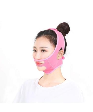 V-Face Bandage Facial Lifting Delay Line Double Chin Lifting Firming Face Belt Face Lifting Pink