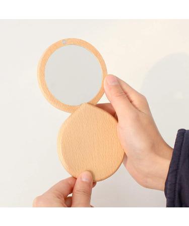 Beaupretty Wooden Travel Makeup Compact Mirror - Small Portable Folding Pocket Mirror for On-the-Go Beauty - Buy Online on GoSupps.com