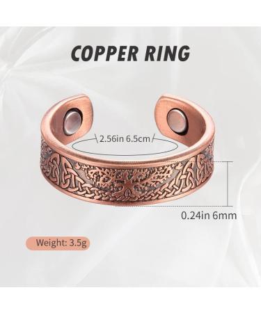 MagEnergy 3Pcs Copper Magnetic Bracelet Set for Men with Life of Tree Design - Adjustable Cuff Bangle Jewelry Gift - Buy Online on GoSupps.com