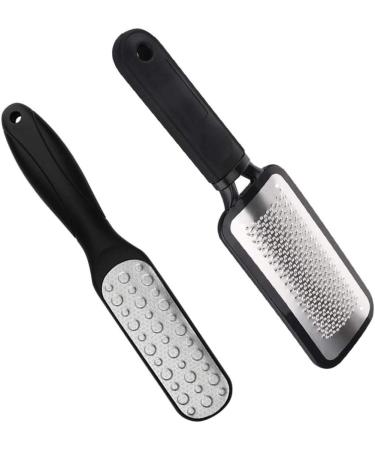 Lurrose Pedicure Foot File - 2 Piece Stainless Steel Foot Scrubber for Hard Skin Removal on Wet & Dry Feet - Perfect for Smooth Feet - Buy Online on GoSupps.com