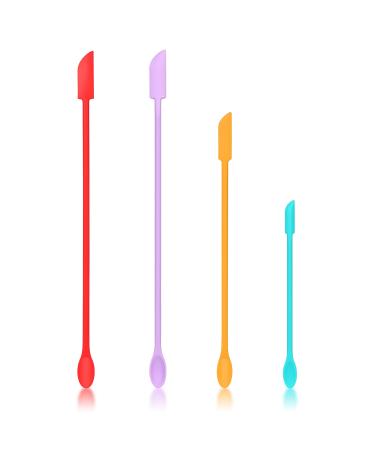 Makeup Spatula, Make Up Spatula Tool, Mini Spatula for Cosmetics, Last Drop Spatula, Makeup Spatulas to Get Last of Makeup Out, Jar Scraper Spatula, Mini Makeup Spatula, Bottle Scraper, Multicolor 4 Multicolor