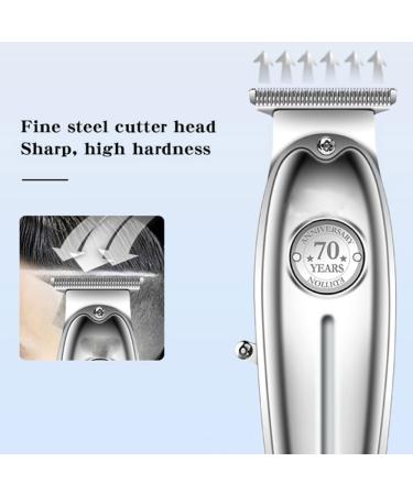 Professional Rechargeable Hair Clippers for Men - Electric Trimmer & Beard Clipper - Full Metal Design (Silver - Buy Online on GoSupps.com