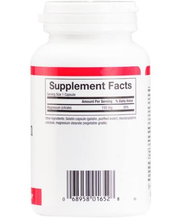 Natural Factors Magnesium Citrate 150 mg - 90 Capsules | Supports Muscle & Nerve Function - Buy Online on GoSupps.com