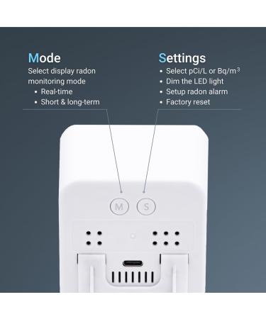Ecosense EB100 Ecoblu Home Radon Detector - Continuous Monitoring Easy to Use Accurate Results Every 10 Minutes - International Shipping - Buy Online on GoSupps.com