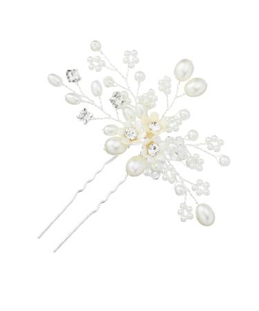 Ipetboom 1pc Hairpin Bridal Hair Bridesmaid Hair Clip Women Headdress Hair Barrettes for Women Wedding Hair Comb Pearl Kids Hair Accessories Bride Hair Decor Alloy Child Hair up Rhinestones