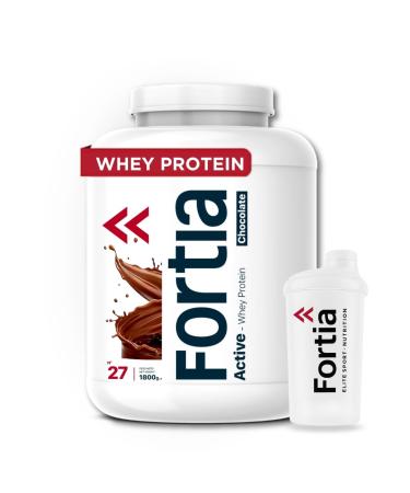 FORTIA INERSIS Fortia Whey Protein + Shaker Included | Easy Digestion | Protein to Gain Muscle Mass | Milk Whey Protein | Premium Whey Protein | Chocolate Protein 1.8kg