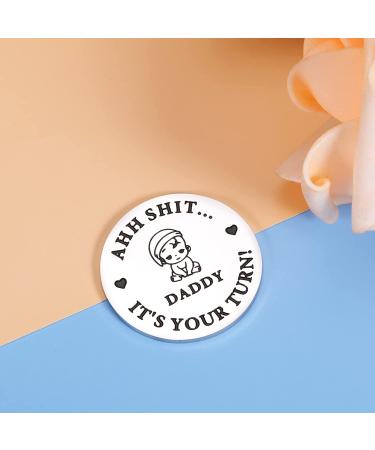 New Dad Mom Decision Coin - Funny Baby Gift for First-Time Parents | Pregnancy Announcement and Baby Shower Gift for New Moms and Dads | Perfect Father's Day Present - Buy Online on GoSupps.com