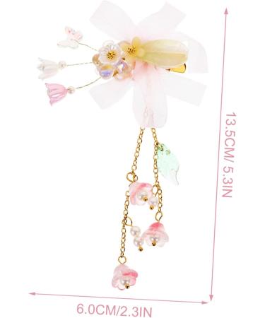 Beaupretty 3 Pairs tassel flower hair clip infant hair accessories pink hair clips infant hair clips ribbon pink hair clips for babies girl hair accessories child flower hairpin Hanfu - Buy Online on GoSupps.com