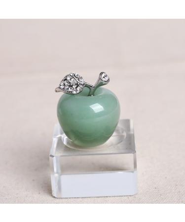 Natural Rose Crystal Carved Apple Figurine Ornament with Alloy Leaf AVG.1.18Inch Home Goods (Color : Green Aventurine) - Buy Online on GoSupps.com