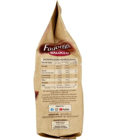 Balocco Fagottini Biscotti Integrali Pack of 3 whole grain biscuits with cornflakes oatmeal and chocolate chips 700 g - Buy Online on GoSupps.com