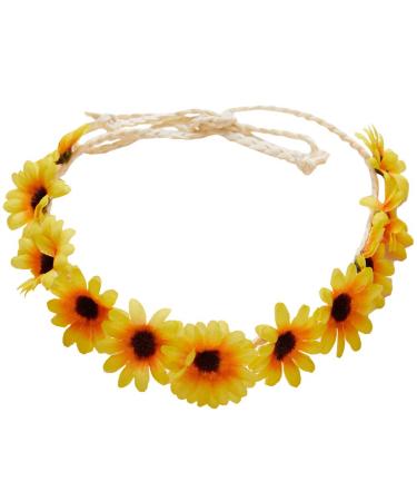 Sunflower Hair Wreath Set - Festival & Bridal Flower Headband Duo - Buy Online on GoSupps.com