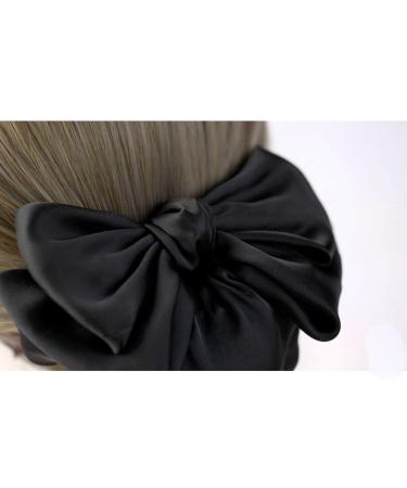 Women Hair Clip Ribbon Barrette with Net Chignon - Black Bun Cover Hair Tie for Professional Hairstyles - Buy Online on GoSupps.com