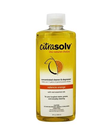 Citra Solv Concentrated Household Cleaner & Degreaser - Valencia Orange Scent - 8 Fl Oz Safe Effective and Versatile Cleaning Solution Natural Ingredients Non Toxic Biodegradable Made in USA