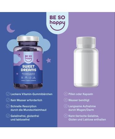 Melatonin 0.5 mg Gummies - 120 Vegan Sleep Bears with Valerian Passion Flower Chamomile & Lavender - Besohappy Double Pack - Blueberry Flavor - Buy Online on GoSupps.com
