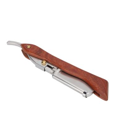Buy Manual Straight Razor with PU Leather Case | Portable Rosewood Beard Shaver for Men - No Blade Included - Buy Online on GoSupps.com