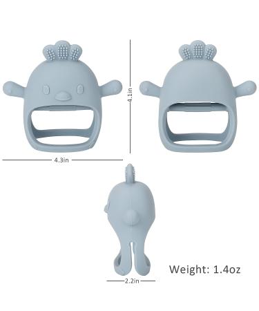 Socub Silicone Baby Teether Toy | BPA Free Anti-Drop Mitten Teething Toy for Infants 3+ Months | Soothes Sore Gums | Chew Toy for Babies | Olive - Buy Online on GoSupps.com