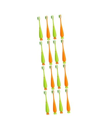 minkissy Manual Toothbrush 16 Pcs Carrot Toothbrush Oral Care Toothbrush Child Soft Fur Contour Brush Children's Toothbrushes