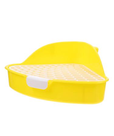 BESPORTBLE 2pcs Box Rabbit Toilet Little Pee Toilet Bins Ferret Chinchilla Rat Hamster Hedgehog Animal Plastic 25X19X10CMx2pcs Yellowx2pcs