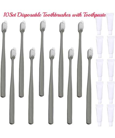 20Pcs Individually Wrapped Disposable Toothbrushes with Toothpaste - Travel & Hotel Guest Kits - Grey Hygienic and Convenient - Buy Online on GoSupps.com